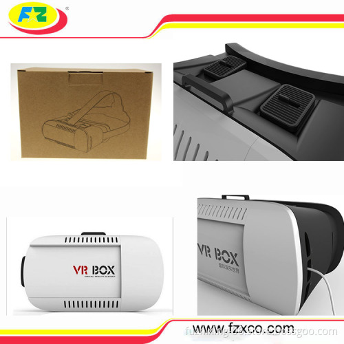 Cheapest White 3D Movies and Games Glasses VR BOX 2.0 Virtual Reality